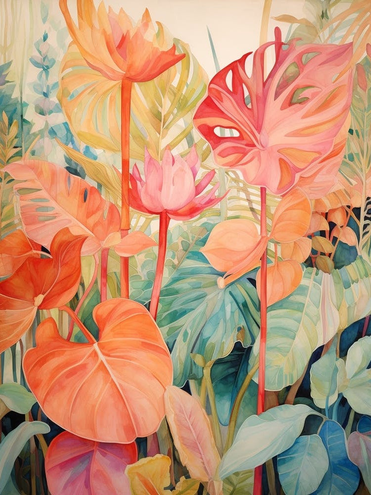 Tropical Plant Painting Philodendron 3