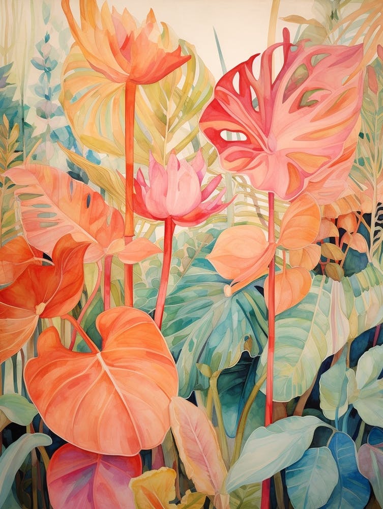 Tropical Plant Painting Philodendron 3