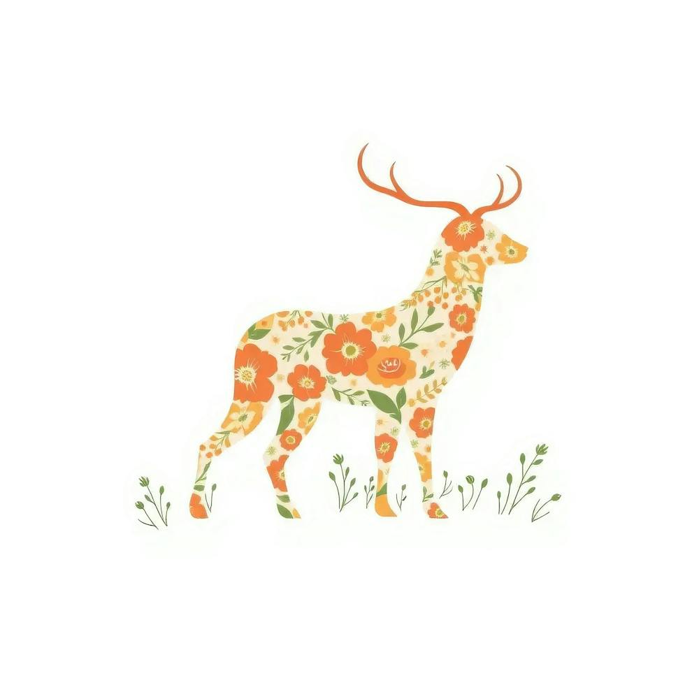 Deer With Flowers