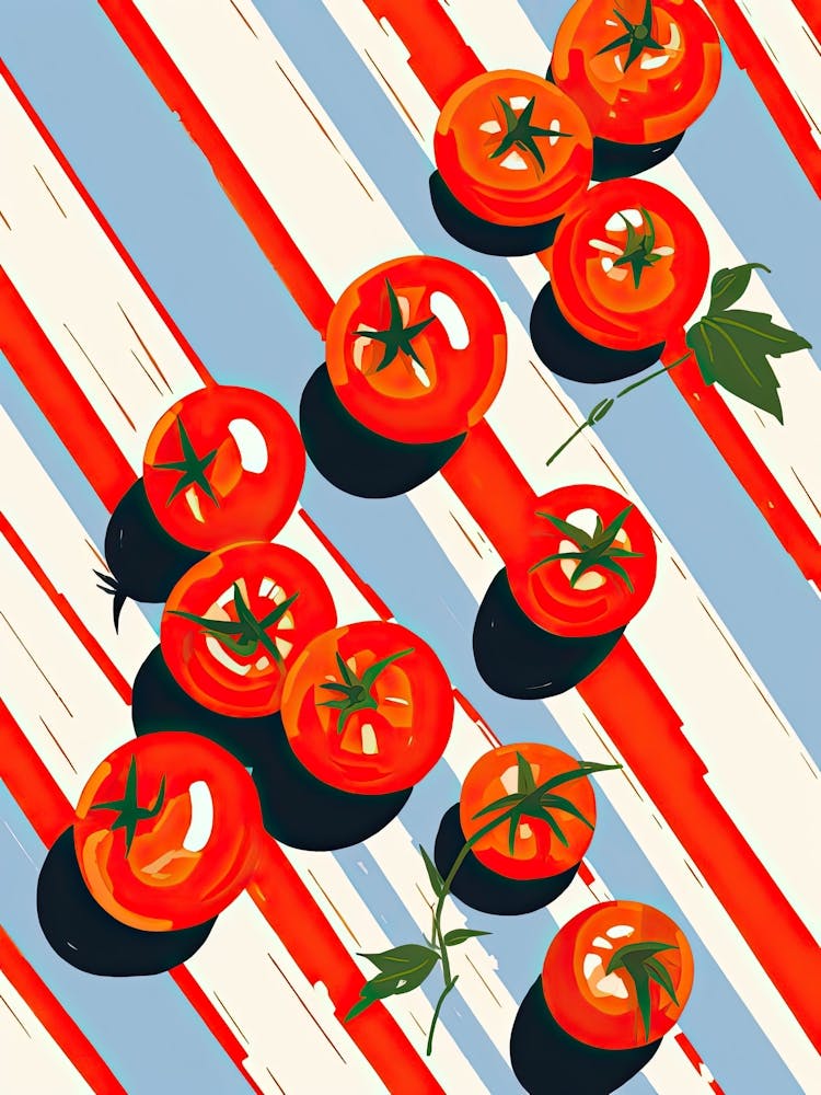 Cherry Tomatoes Summer Illustration 6
