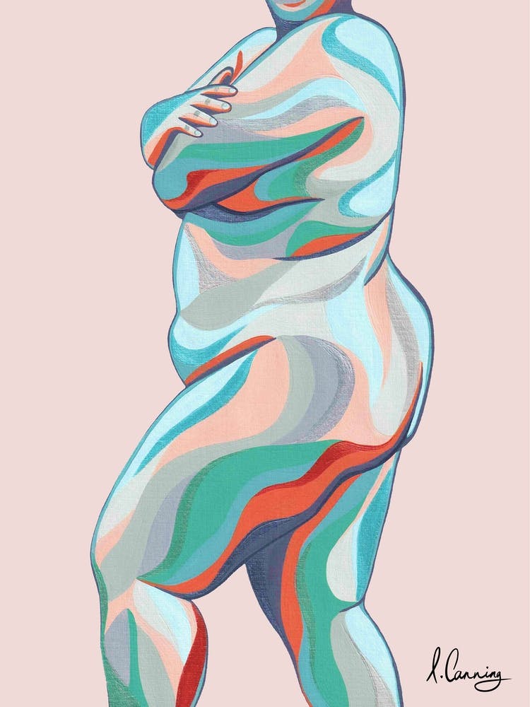 Body Positive Babe With Pink Background