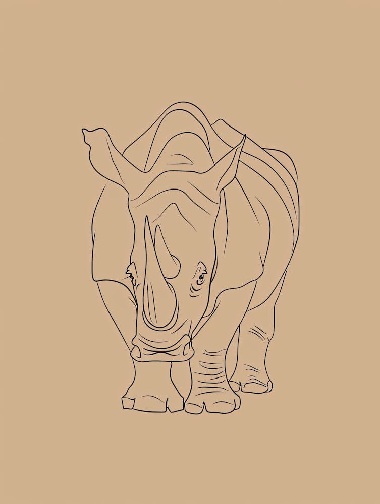 Rhino - Boho, Line Art 5