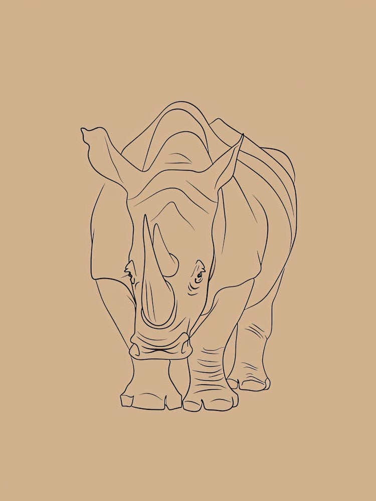 Rhino - Boho, Line Art 5
