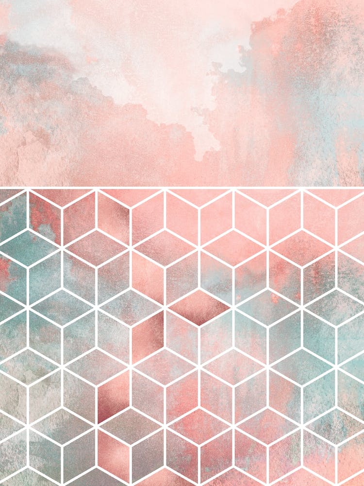 Rose Clouds And Cubes