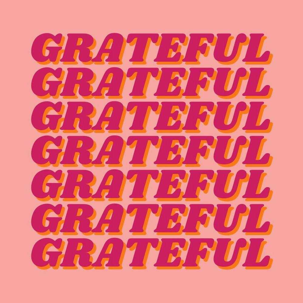I Am Grateful Pink Retro Groovy