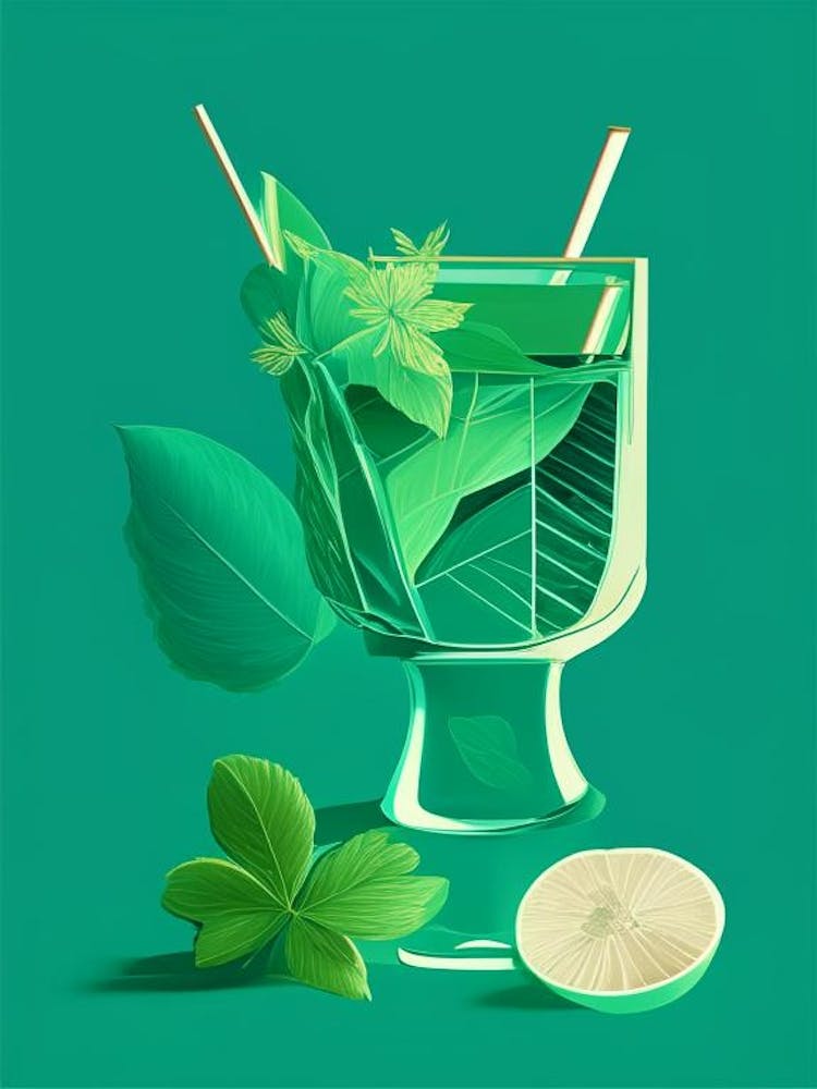 Mint Julep Pop Matisse Cocktail Poster