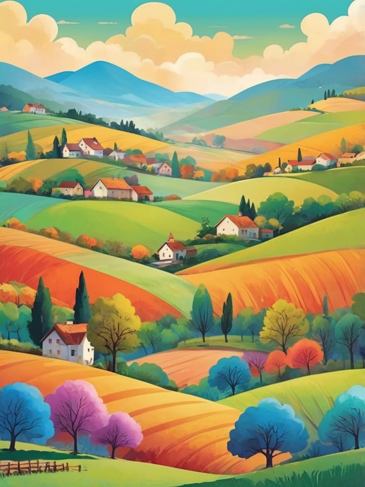 Farbenfrohe Landschaftsillustration 3