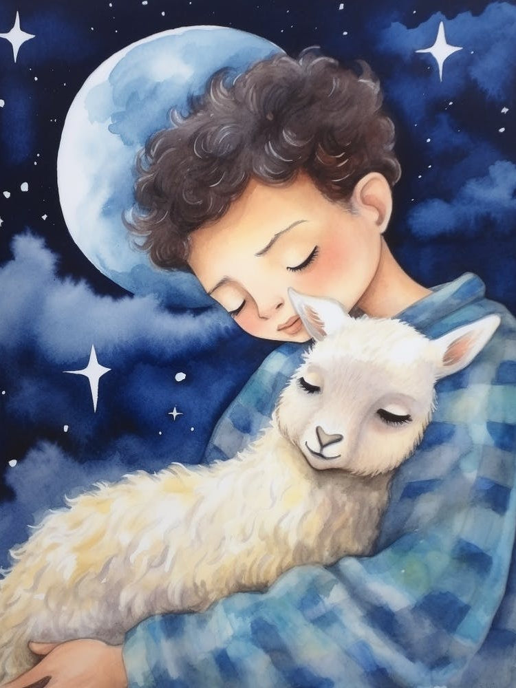 Boy With Baby Alpaca