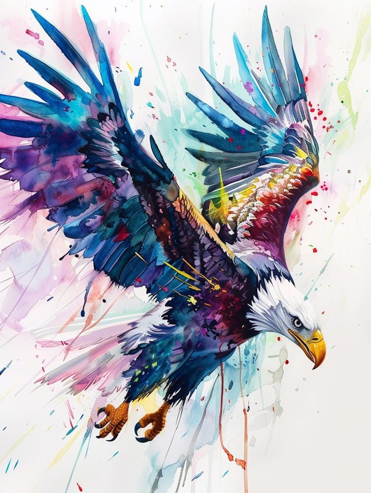 Eagle Colourful Watercolour 3