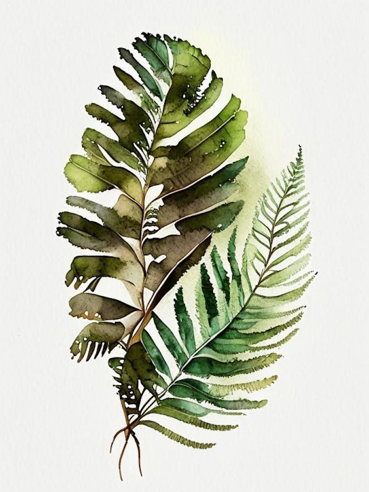 Wood Fern Watercolour