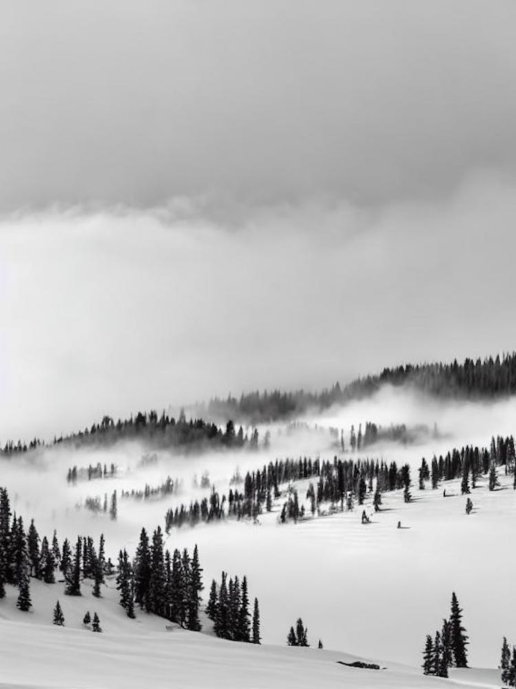 Aspen, Usa Black And White Skiing Poster