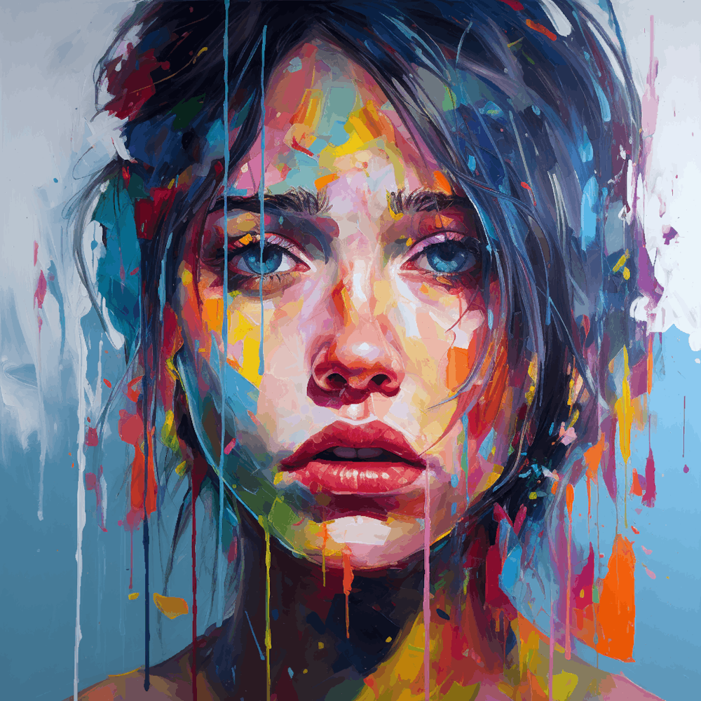 Girl With Colorful Hair