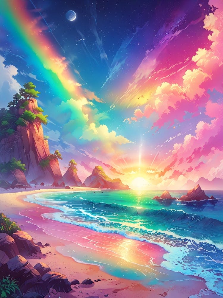 Rainbows On The Beach
