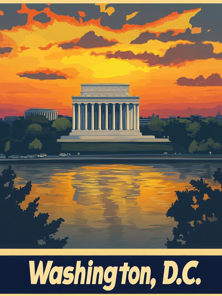 Aihrgdesign A Retro Travel Poster For Washington DC