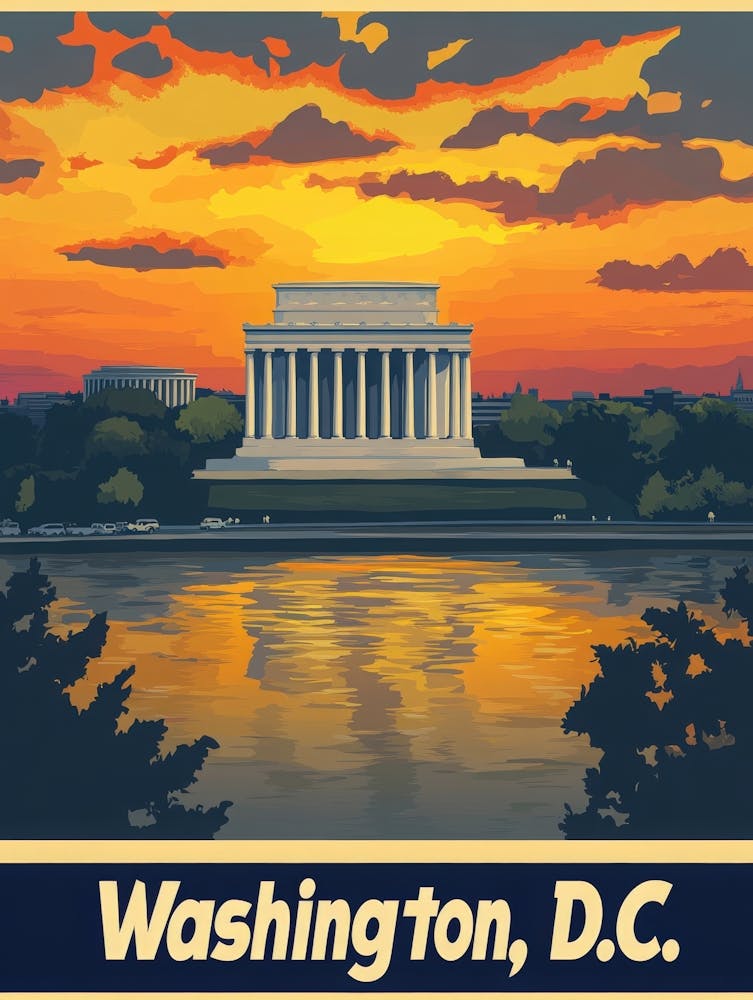 Aihrgdesign A Retro Travel Poster For Washington DC