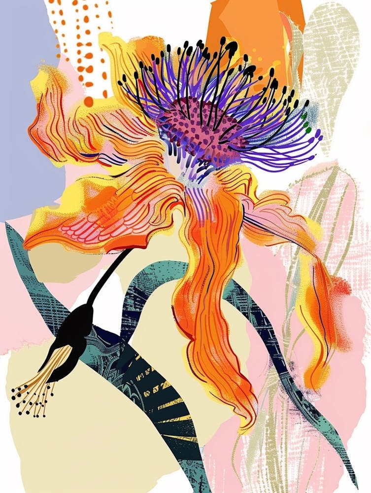 Colourful Flower Illustration Calendula 1