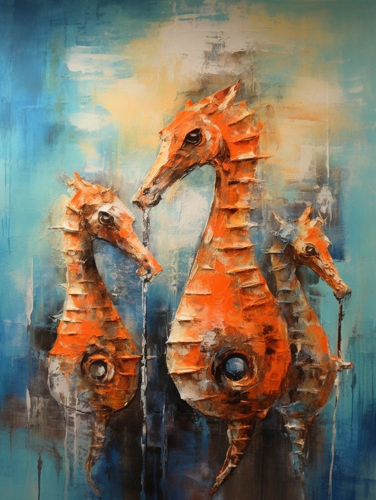 Seahorse Abstract Expressionism 2