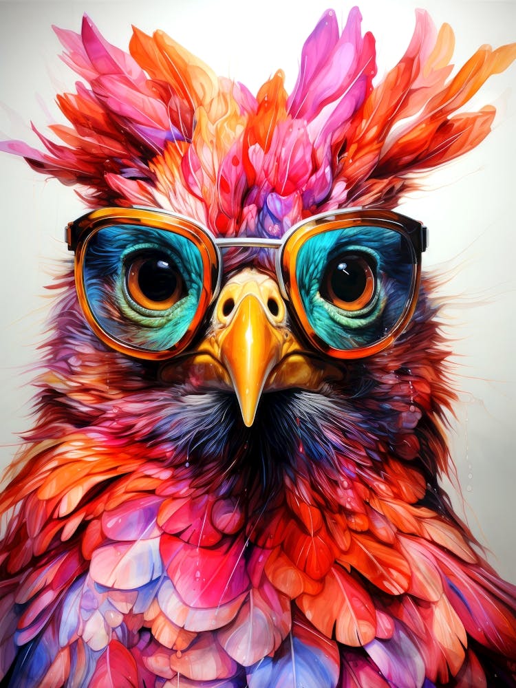 Colorful Owl bird art