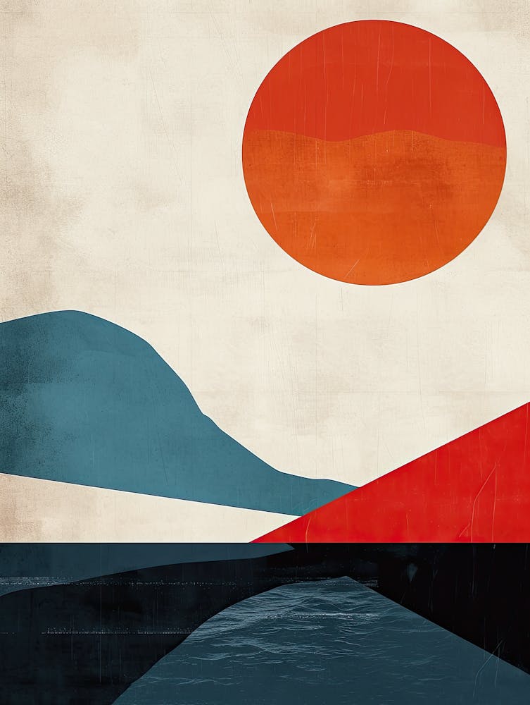 Sunset In The Mountains, Scandinavian Minimalism