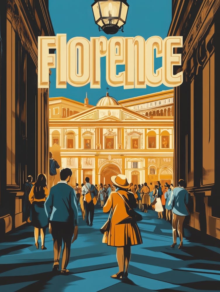 Aihrgdesign A Retro Travel Poster For Florence Featuring The 4