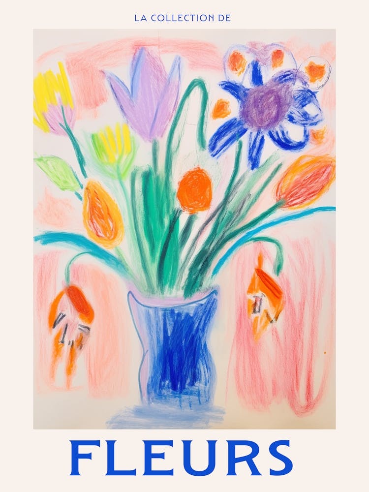 French Flower Poster Bluebell 2