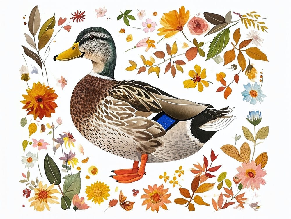 Little Floral Mallard Duck 2