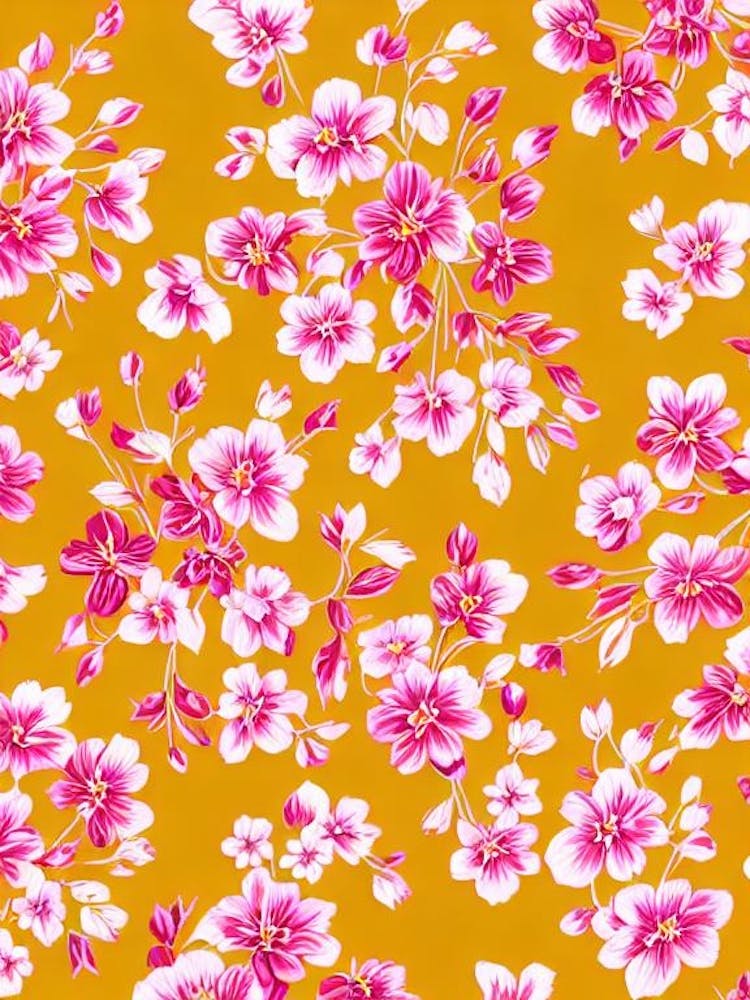 Freesia Floral Print Retro Pattern 2 Flower