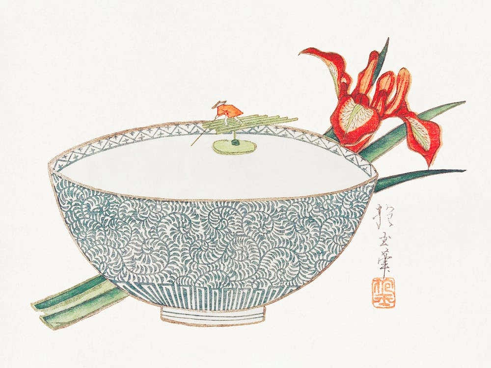 Bowl Of Water With Tiny Boatman Floating, Yamada Hogyoku