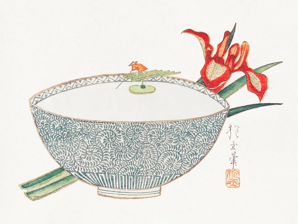 Bowl Of Water With Tiny Boatman Floating, Yamada Hogyoku