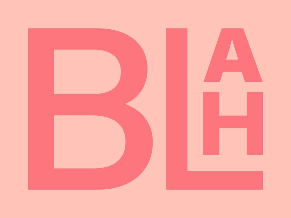 Blah Pink Typographic Print