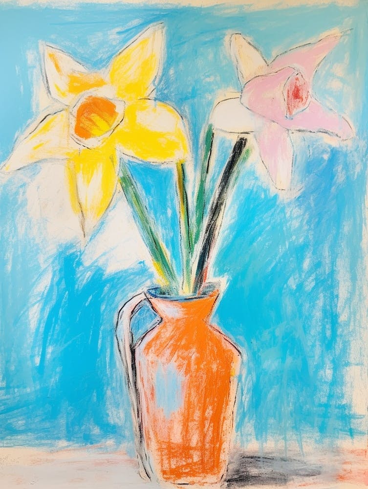 Flower Painting Fauvist Style Daffodil 1