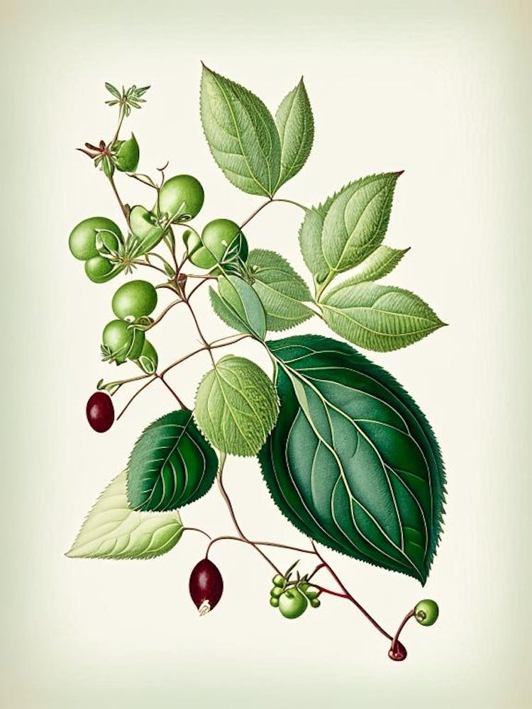 Snowberry Leaf Vintage Botanical 4