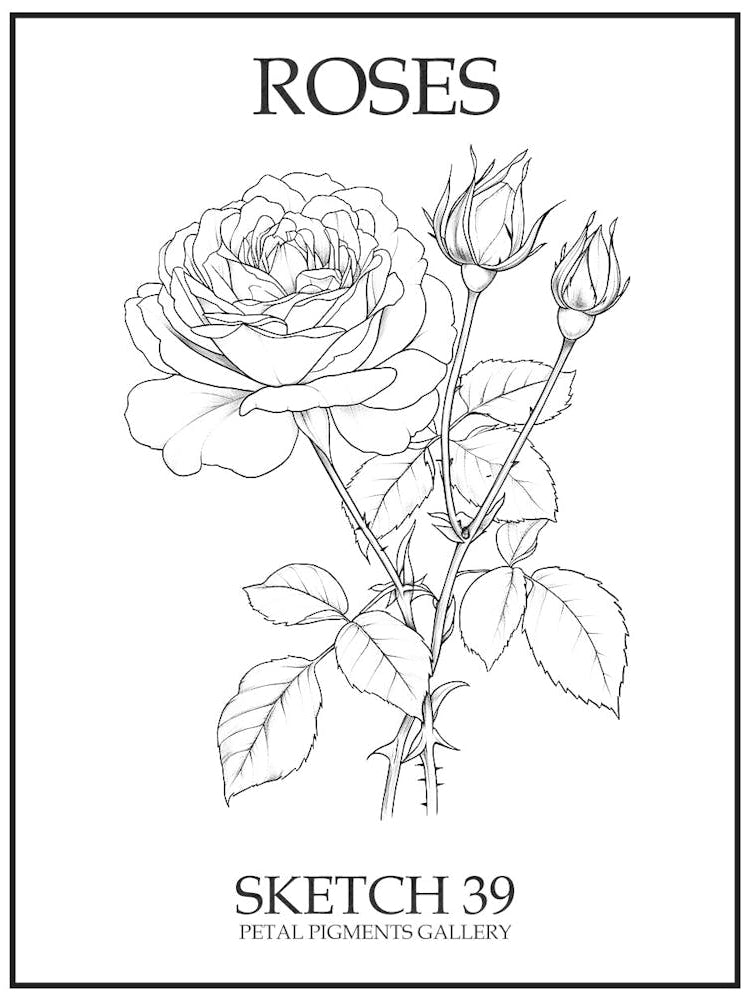 Roses Sketch 39 Poster