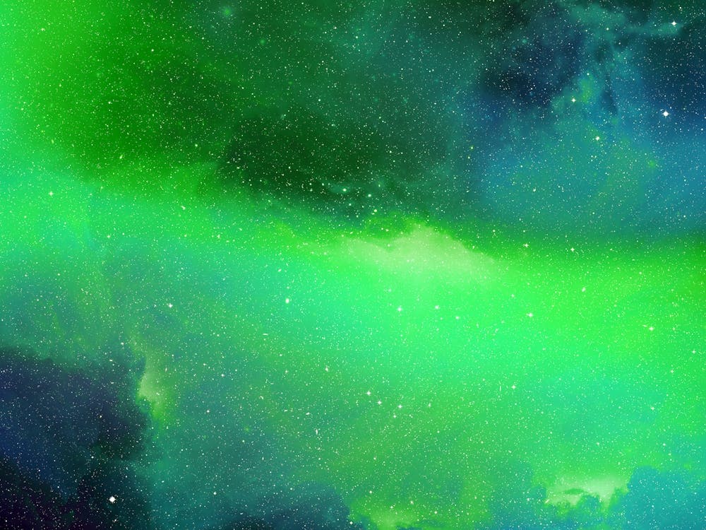 Luminescent space #4 - space neon art, Aurora Borealis