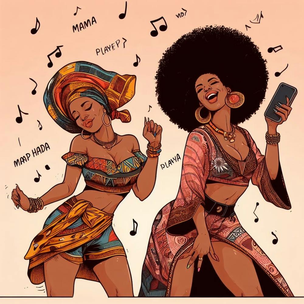 Deux Femmes Africaines Dansantes