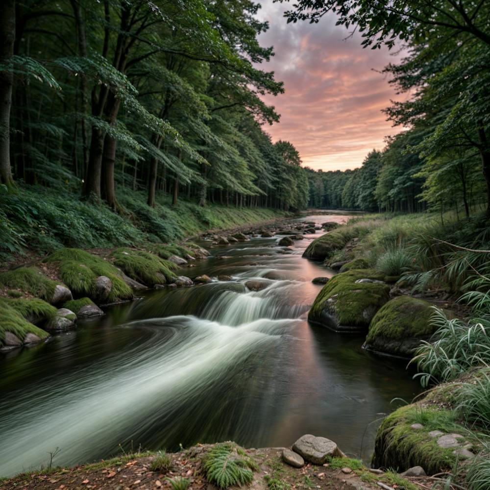 Sunset In The Forest