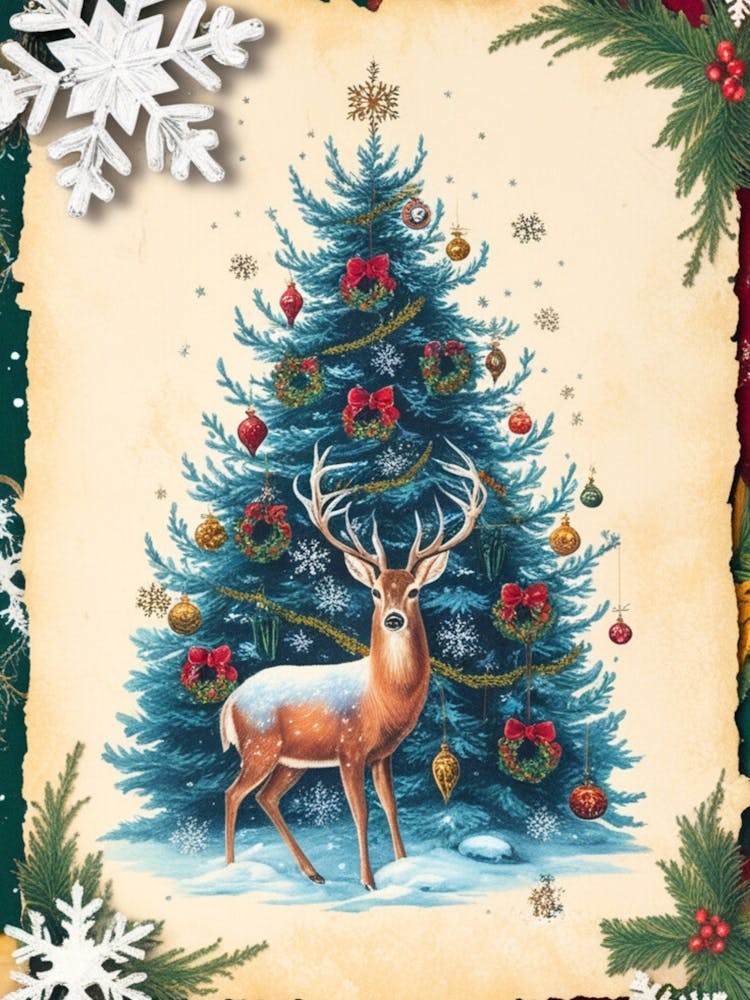 William Morris Christmas Tree With Deer 8