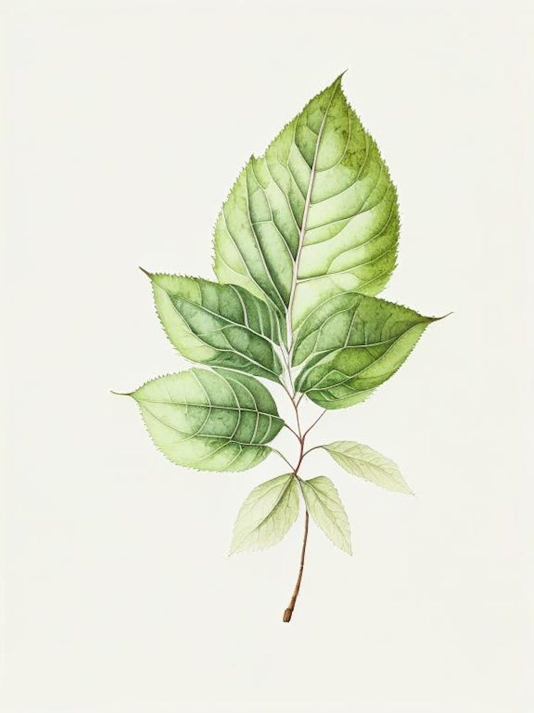 Bergamotteblatt Minimalistisches Aquarell 2
