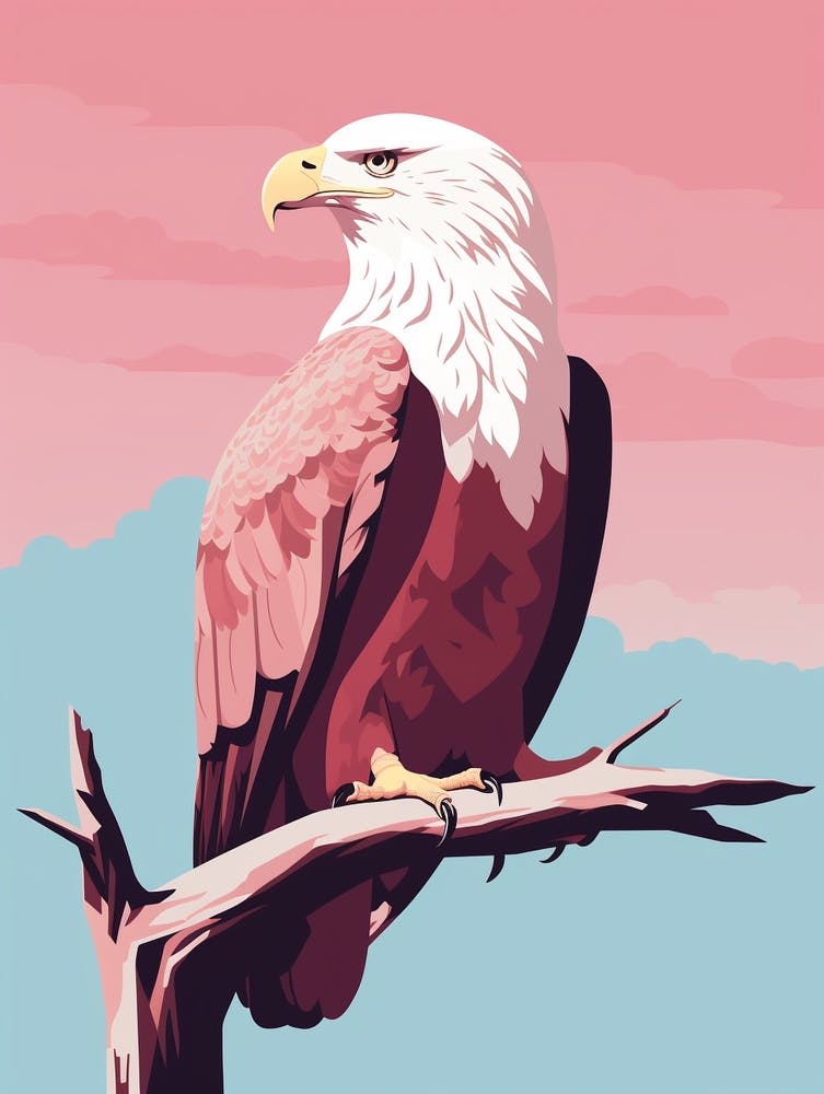 Minimalistische Weißkopfseeadler 2 Illustration