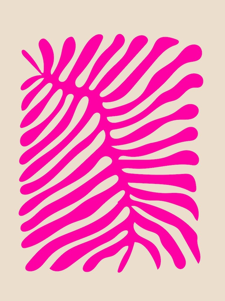 Vibrant magenta Abstract Leaves