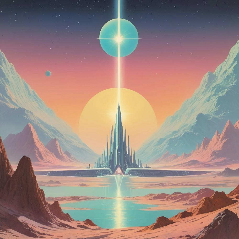 Space Landscape vintage retro sci-fi art 3