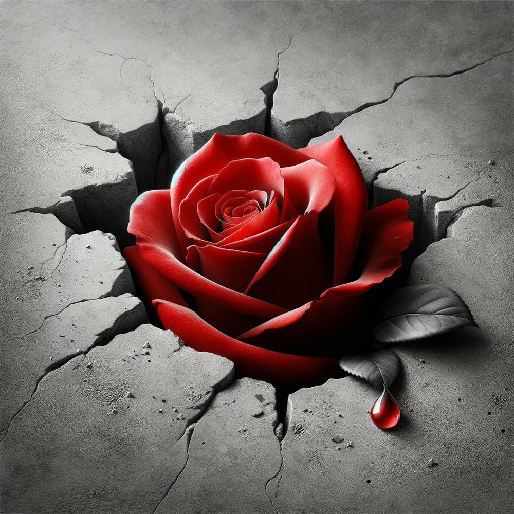 Rose that grew from the concrete