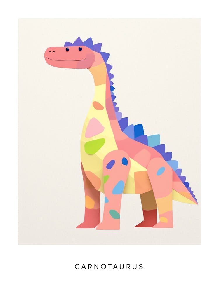 Nursery Dinosaur Art Carnotaurus Poster