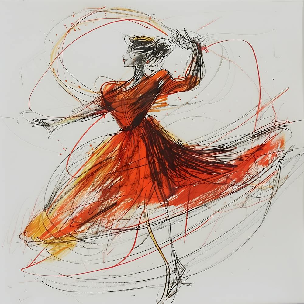 Danseuse en Robe Rouge