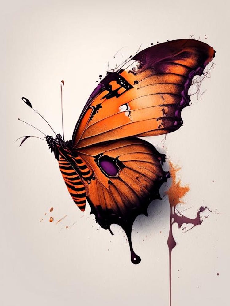 Comma Butterfly Graffiti Illustration 1