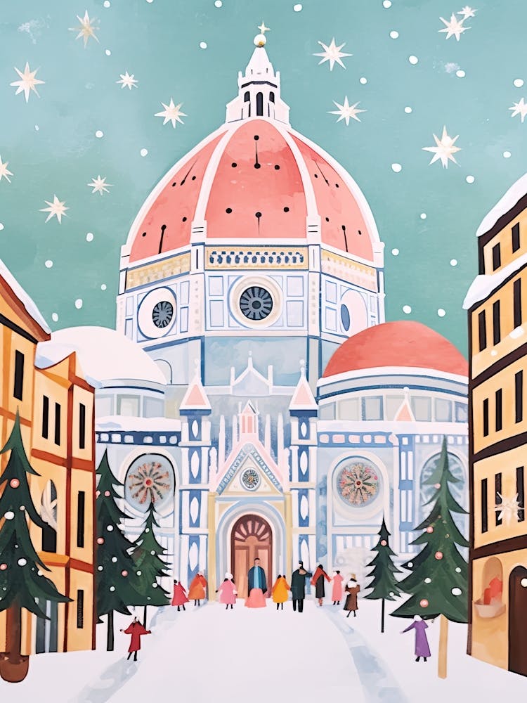 Florence Italy Europe Travel Christmas Painting