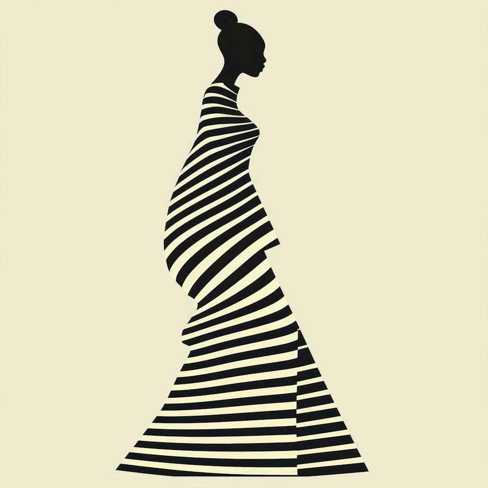 Woman In A Striped Dress
