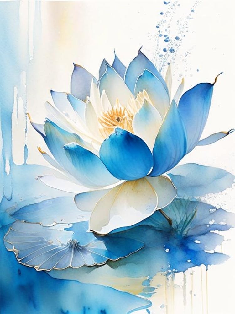 Blue Lotus Storybook Watercolour 2