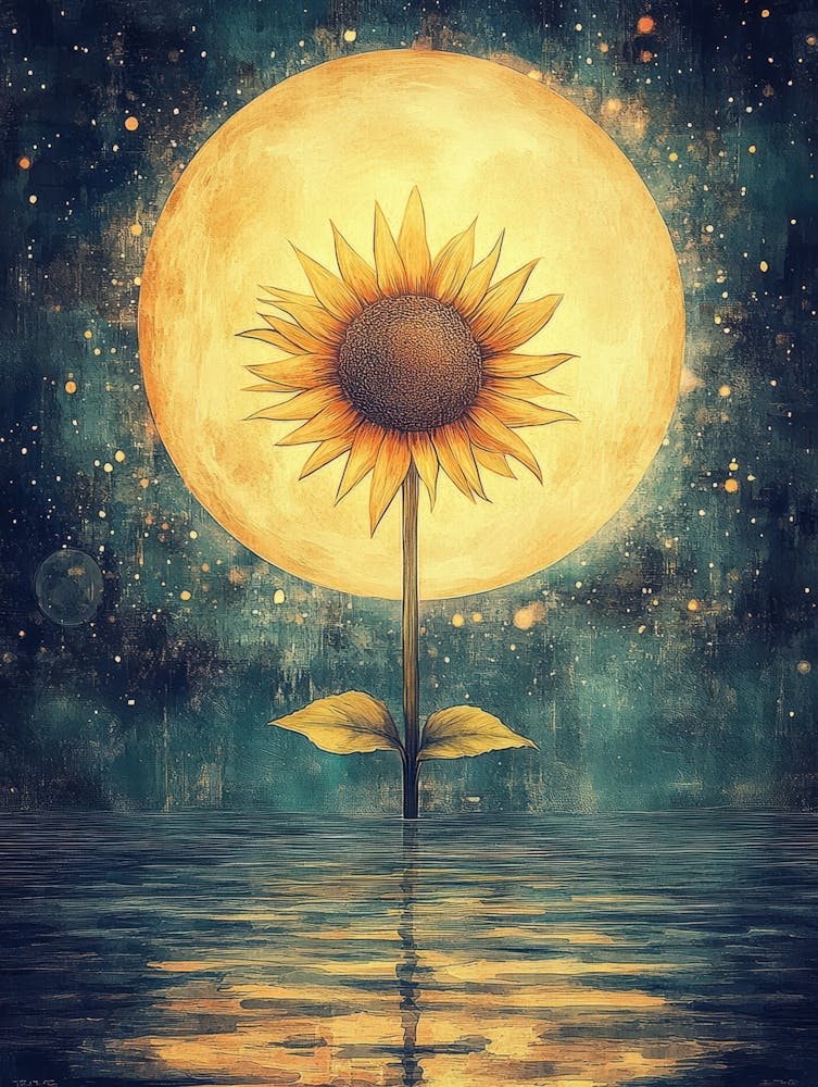 Sunflower In The Moonlight
