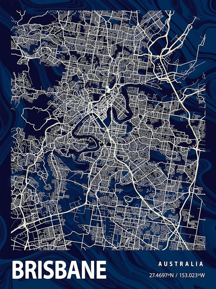 Brisbane Crocus Marble Map